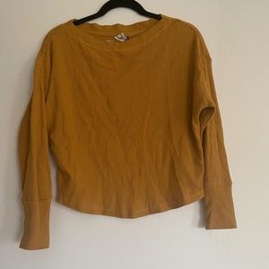 Anthropologie Mustard Waffle Sweater
